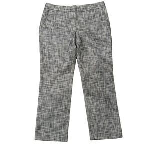 Ann Taylor Women's Devin Fit Jacquard Ankle Trouser Pants Black White Size 6